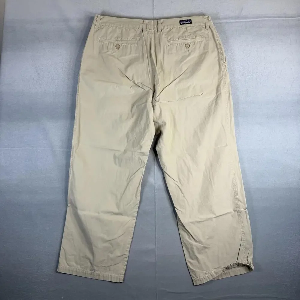 Patagonia All Wear Pants Mens 38 Beige 100% Organic Cotton Lightweight Outdoor